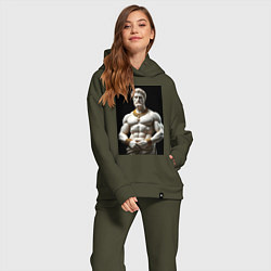 Женский костюм оверсайз Античный герой с цепочкой, цвет: хаки — фото 2