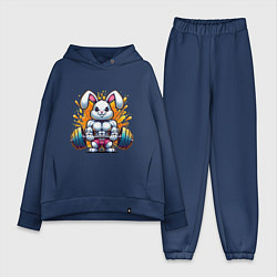 Женский костюм оверсайз Gym bunny barbell, цвет: тёмно-синий