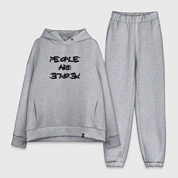 Женский костюм оверсайз Depeche Mode - people are people font, цвет: меланж