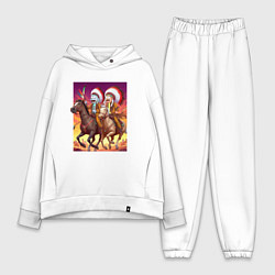 Женский костюм оверсайз Индейцы Рик и Морти скачут на лошадях