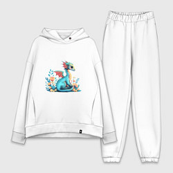 Женский костюм оверсайз Бирюзовый дракон