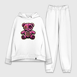 Женский костюм оверсайз Pink bear, цвет: белый