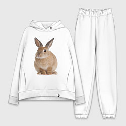 Женский костюм оверсайз Бежевый кролик, цвет: белый