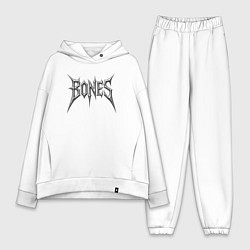 Женский костюм оверсайз Bones металлическое лого, цвет: белый