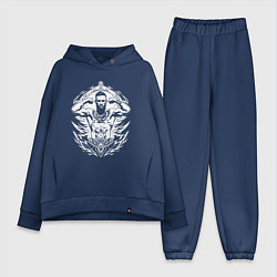 Женский костюм оверсайз Конор Макгрегор орнамент, цвет: тёмно-синий