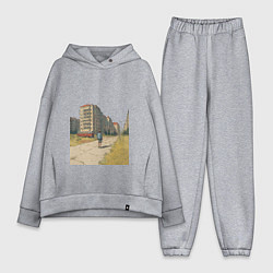 Женский костюм оверсайз Мальчик на улице хрущевок ретро 1970-е, цвет: меланж