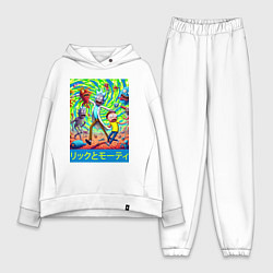 Женский костюм оверсайз Rick and Morty among the monsters - ai art, цвет: белый