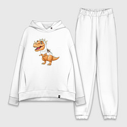 Женский костюм оверсайз Тираннозавр мороженое, цвет: белый