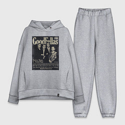 Женский костюм оверсайз Славные парни постер, цвет: меланж