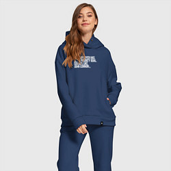 Женский костюм оверсайз Приоритеная цель джон коннер, цвет: тёмно-синий — фото 2