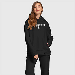 Женский костюм оверсайз Battlefield 6 logo, цвет: черный — фото 2