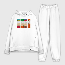 Женский костюм оверсайз Южный Парк главные герои, цвет: белый