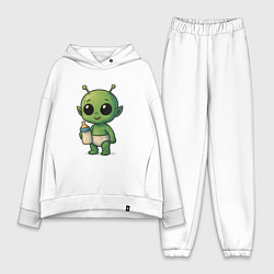 Женский костюм оверсайз Малыш инопланетянин, цвет: белый