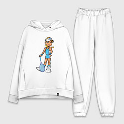 Женский костюм оверсайз Блондинка теннисистка, цвет: белый