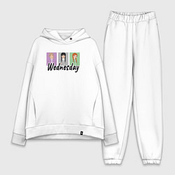 Женский костюм оверсайз Уэнсдей, Энид и Агнес, цвет: белый