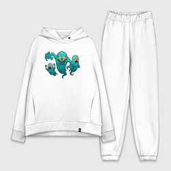 Женский костюм оверсайз Призрачное трио, цвет: белый