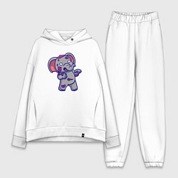 Женский костюм оверсайз Слоник зомби, цвет: белый