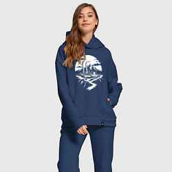 Женский костюм оверсайз Завод в горах, цвет: тёмно-синий — фото 2