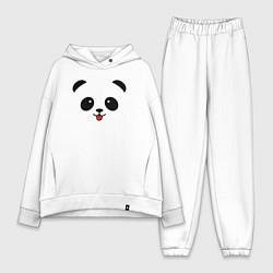 Женский костюм оверсайз Весёлая панда, цвет: белый