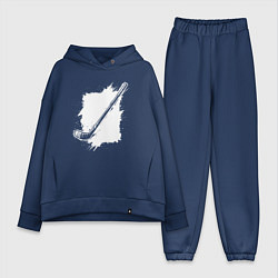 Женский костюм оверсайз Хоккейная клюшка в квадрате