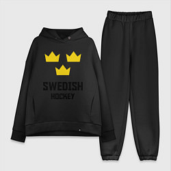 Женский костюм оверсайз Swedish Hockey, цвет: черный