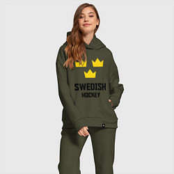Женский костюм оверсайз Swedish Hockey, цвет: хаки — фото 2