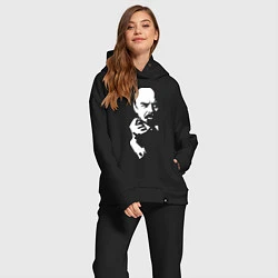 Женский костюм оверсайз Ленин: фигу вам, цвет: черный — фото 2