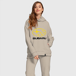 Женский костюм оверсайз Subaru Logo, цвет: миндальный — фото 2