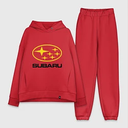 Женский костюм оверсайз Subaru Logo, цвет: красный