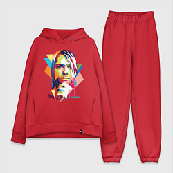 Женский костюм оверсайз Kurt Cobain: Colors, цвет: красный