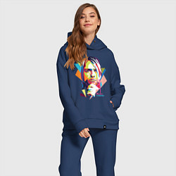 Женский костюм оверсайз Kurt Cobain: Colors, цвет: тёмно-синий — фото 2