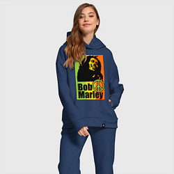 Женский костюм оверсайз Bob Marley: Jamaica, цвет: тёмно-синий — фото 2