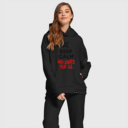 Женский костюм оверсайз Keep Calm & Justice For All, цвет: черный — фото 2