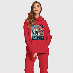 Женский костюм оверсайз Мопс, цвет: красный — фото 2