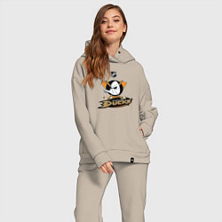 Женский костюм оверсайз NHL: Anaheim Ducks, цвет: миндальный — фото 2