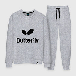 Костюм хлопковый женский Butterfly Logo, цвет: меланж