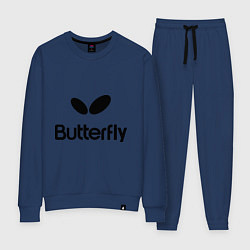 Костюм хлопковый женский Butterfly Logo, цвет: тёмно-синий