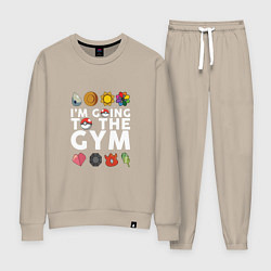 Костюм хлопковый женский Pokemon Im going to the gym (white), цвет: миндальный