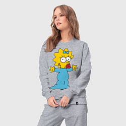 Костюм хлопковый женский Maggie Simpson, цвет: меланж — фото 2