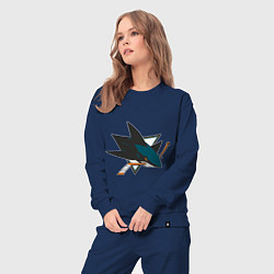 Костюм хлопковый женский San Jose Sharks, цвет: тёмно-синий — фото 2