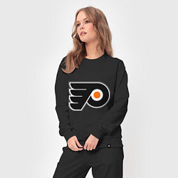 Костюм хлопковый женский Philadelphia Flyers, цвет: черный — фото 2