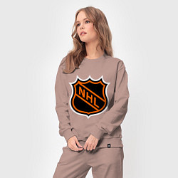 Костюм хлопковый женский NHL, цвет: пыльно-розовый — фото 2