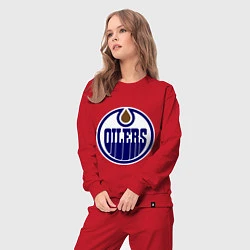 Костюм хлопковый женский Edmonton Oilers, цвет: красный — фото 2