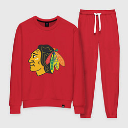 Костюм хлопковый женский Chicago Blackhawks, цвет: красный