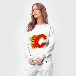 Костюм хлопковый женский Calgary Flames, цвет: белый — фото 2