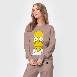 Костюм хлопковый женский Homer Face, цвет: пыльно-розовый — фото 2