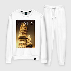 Костюм хлопковый женский Leaning tower of Pisa, цвет: белый