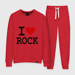 Костюм хлопковый женский I love Rock, цвет: красный