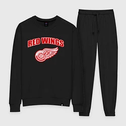 Костюм хлопковый женский Detroit Red Wings, цвет: черный