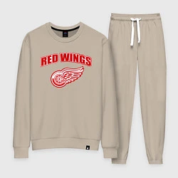 Костюм хлопковый женский Detroit Red Wings, цвет: миндальный
